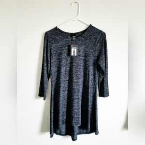 Lildy 3/4 Sleeve Solid Pleat Back Tunic